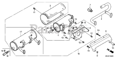 Honda GX620 U1 QZB2 (GCARK) - Honda Engine, Made in Japan (SN: GCARK-1000001 - GCARK-9999999) MUFFLER (1)