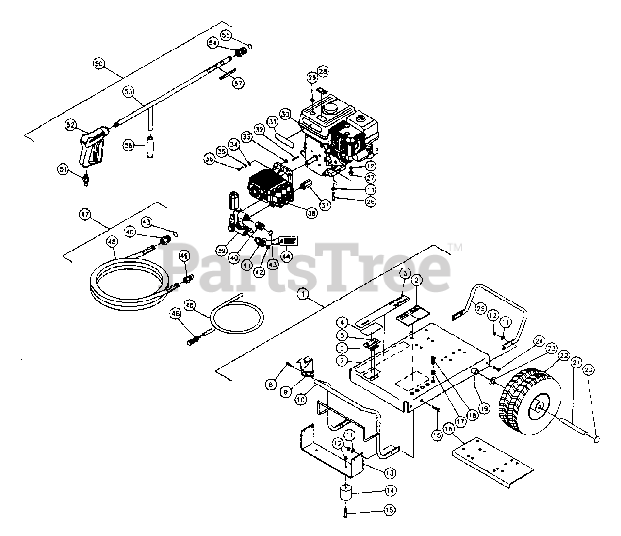 Homelite CPW 2800 (UT01819) Homelite Pressure Washer Frame Assembly Parts Lookup with