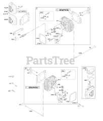 Briggs & Stratton 358777-0100-E1 - Briggs & Stratton Vertical Engine Cylinder Head, Valves