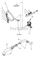 Briggs & Stratton 076161-02 - Briggs & Stratton 60kW Liquid Cooled Home Standby Generator Engine Service Parts - 5.7L - Hose Assemblies (315092)