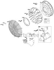 Briggs & Stratton 61E377-0140-J1 - Briggs & Stratton Horizontal Engine Flywheel, Ignition, and Starter Group