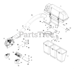 Exmark LZUV2B - Exmark Ultra Vac Twin Bagger for Lazer Z Mower (SN: 000790000 - 000849999) (2009) LZUV3B Assembly
