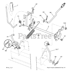 Husqvarna YTH 22V42 (960430186-00) - Husqvarna 42" Yard Tractor (2013-09) MOWER LIFT LEVER