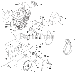 Ariens 926045 - Ariens 36" Power Brush, Subaru (SN: 035000 - 039999) Engine And Belt Drive