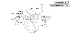 Briggs & Stratton 133232-1126-E1 - Briggs & Stratton Horizontal Engine Blower Housing
