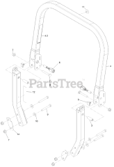 Exmark LZE751CKA524A2 - Exmark 52" Lazer Z E-Series Zero-Turn Mower, Kawasaki FX (SN: 404314159 - 406294344) (Rev B) (2019) Roll-Over Protection System Assembly No. 116-0230