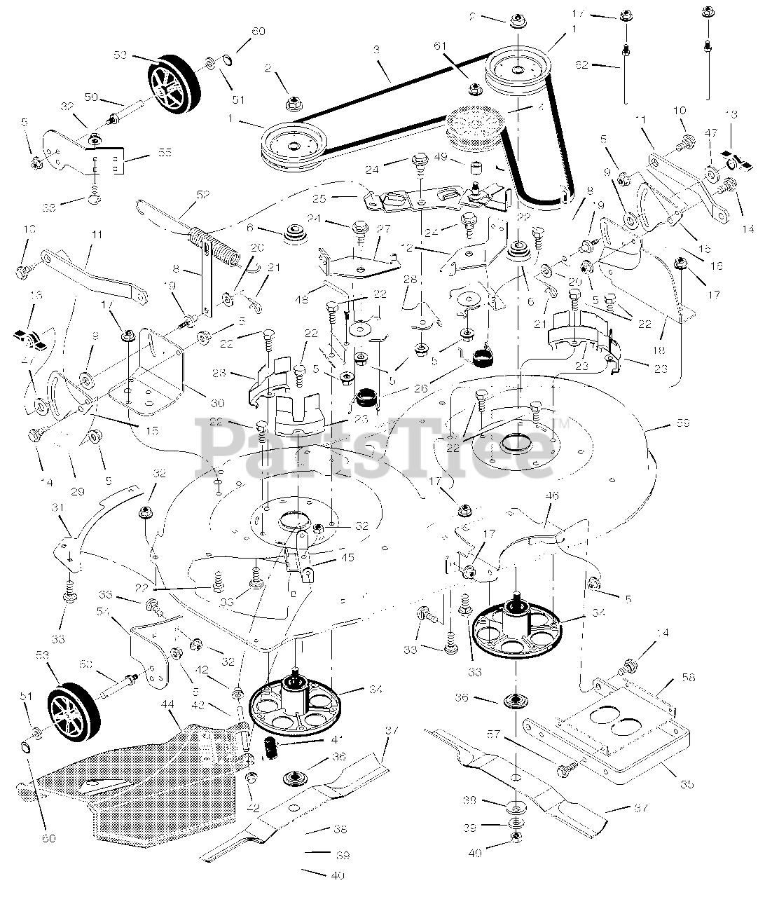 Murray 425009x8A - Murray 42" Lawn Tractor (2002) Mower Housing Parts