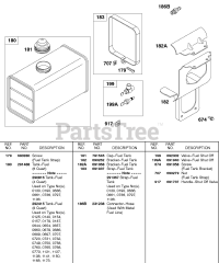 Briggs & Stratton 243432-1145-01 - Briggs & Stratton Horizontal Engine Fuel Tank, Brackets