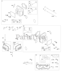 Briggs & Stratton 44R577-0002-H1 - Briggs & Stratton Vertical Engine Cylinder Head, Rocker Arm Cover, Intake Manifold