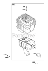 Briggs & Stratton 13A135-0139-F1 - Briggs & Stratton Horizontal Engine Exhaust Group