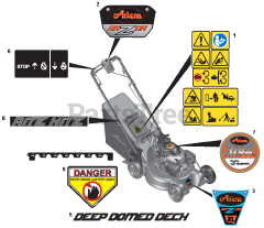 Ariens 911375 (LMSP) - Ariens Razor 21" Self-Propelled Walk-Behind Mower, 175cc Subaru (SN: 000101 - 021068) Decals