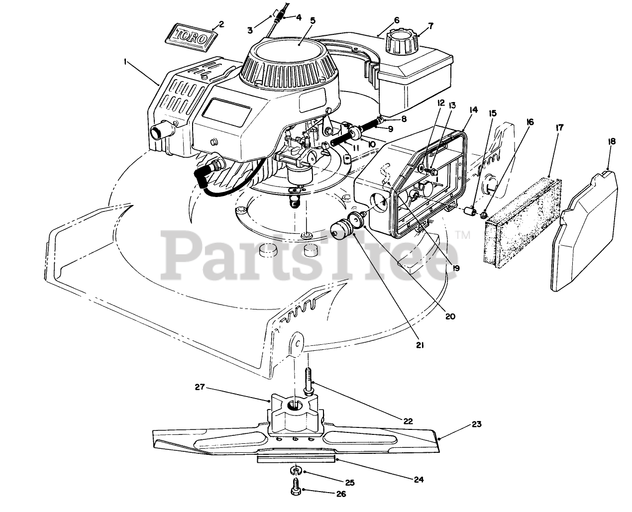 Toro 20329 - Toro Walk-Behind Mower (SN: 020000001 - 029999999) (1992