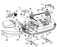Lawn Chief 13AH450F722 - Lawn Chief Lawn Tractor (1997) (Cotter & Company) Deck Assembly (star blade)