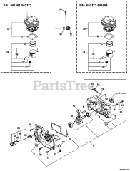 Echo CS-8000 - Echo Chainsaw (Type 1E) (Original Version) Engine, Cylinder, Crankcase, Oil Cap, Chain Catcher