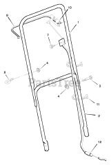 Murray 20221x78A - Murray 20" Walk-Behind Mower (1998) Handle Assembly