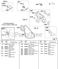 Briggs & Stratton 583447-0317-E2 - Briggs & Stratton Horizontal Engine Water Pump, Fan, Vee Belt