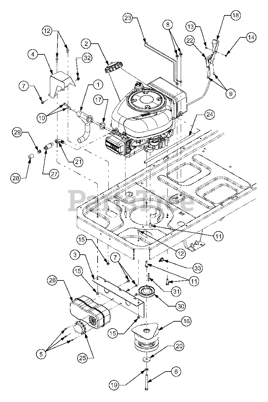 Cub Cadet RZT17 (17AA5A4G710) Cub Cadet 42" RZT ZeroTurn Mower Engine Connections Parts