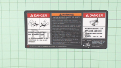 Murray 1726923 Decal, Tunnel Cover, Danger Slopes/Blades
