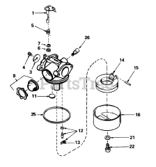 Toro 16775 - Toro Walk-Behind Mower (SN: 009000001 - 009999999) (1989) Carburetor No. 632098