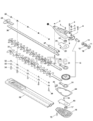 Echo SHC-225 - Echo Shaft Hedge Trimmer (SN: S85411001001 - S85411999999) Gear Case, Blades S/N: S85411001144 - S85411999999