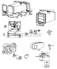 Briggs & Stratton 170702-1650-XX - Briggs & Stratton Vertical Engine Fuel Tank Assy,Mufflers
