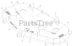 Exmark RAX691GKA524A3 - Exmark 52" Radius X-Series Zero-Turn Mower, Kawasaki FX691V (SN: 402082300 - 404314158) (2018) Deck W/Decals Assembly