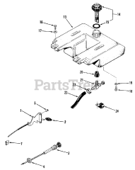 Toro A1-184801 (GT-1848) - Toro Garden Tractor (1982) Throttle, Choke And Fuel System