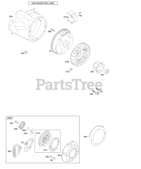 Briggs & Stratton 20A114-0131-E1 - Briggs & Stratton Horizontal Engine Blower Housing/Shrouds, Flywheel, Rewind Starter