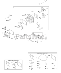 Briggs & Stratton 219907-0110-E1 - Briggs & Stratton Vertical Engine Cylinder Head, Gasket Set - Engine, Gasket Set - Valve, Intake Manifold, Valves