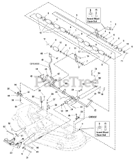 Simplicity 1693975 - Simplicity Prestige 54" Garden Tractor, 23hp 54" Mower Deck - Height Adjustment &amp; Roller Bar Group