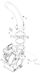 Bear Cat DL 8 - Bear Cat 8" Debris Loader, 404cc Subaru (SN: F03552 - G08591) Discharge Tube