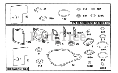 Briggs & Stratton 104777-0102-01 - Briggs & Stratton Vertical Engine Gasket Sets