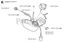 Husqvarna 326 RX - Husqvarna String Trimmer (SN: 20010900001 - 20020500000) FUEL TANK
