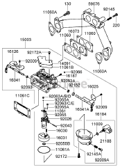 Toro 74271 (Z 550) - Toro 52" Z Master Zero-Turn Mower, Side-Discharge Deck (SN: 280000001 - 280999999) (2008) Carburetor Assembly Kawasaki FH770D-AS05