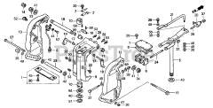 Honda BF130 A2 XA (BZBE) - Honda Marine Engine, Made in Japan (SN: BZBE-1300001 - BZBE-1400000) STERN BRACKET + SWIVEL CASE