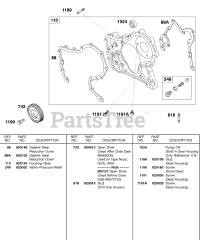 Briggs & Stratton 587447-0205-E2 - Briggs & Stratton Horizontal Engine Gear Housing, Drive Gear