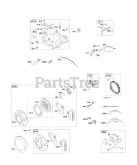 Briggs & Stratton 12A313-0116-E8 - Briggs & Stratton Horizontal Engine Controls, Electric Starter, Governor Spring, Ignition, Rewind Starter