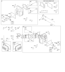 Briggs & Stratton 44L777-0282-B2 - Briggs & Stratton Vertical Engine Cylinder Head, Gasket Set - Valve, Valves