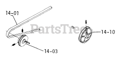 Toro 1-0145 (B-80) - Toro Lawn Tractor (1974) 14.000 Drive Belts, Pulleys (plate 14.1)
