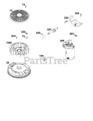 Briggs & Stratton 44U877-0003-B5 - Briggs & Stratton Vertical Engine Flywheel, Ignition, and Starter Group