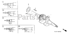 Honda GC190 A QHAD (GCAAA) - Honda Engine, Made in USA (SN: GCAAA-1000001 - GCAAA-9999999) CRANKSHAFT
