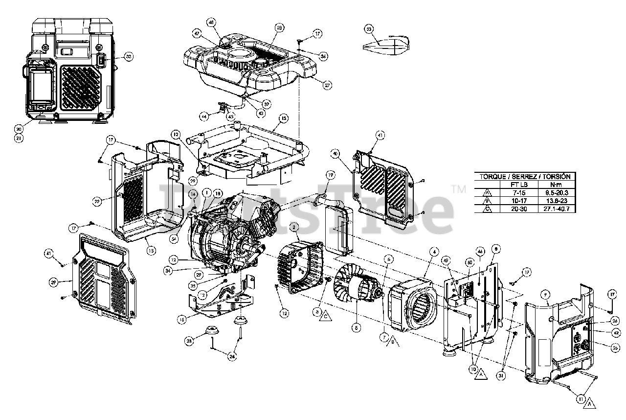 Homelite HG 1800 Homelite 1,800 Watt Generator General Assembly Parts