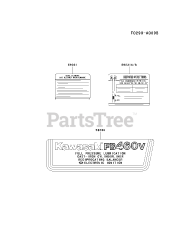 Kawasaki FB460V-DS36 - Kawasaki Engine LABEL