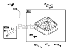 Briggs & Stratton 13A135-0026-F1 - Briggs & Stratton Horizontal Engine Fuel Supply Group