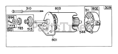 Toro 38150 (826) - Toro Snow Thrower (SN: 007000001 - 007999999) (1987) 12 Volt Starter Motor Briggs  Stratton