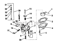 Lawn-Boy 5501 - Lawn-Boy Walk-Behind Mower (SN: 300000001 - 399999999) (1973) Carburetor 5