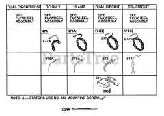 Briggs & Stratton 254422-1572-01 - Briggs & Stratton Horizontal Engine Alternator Chart