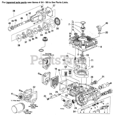 Ferris Comfort Control DD (5900689) - Ferris Comfort Control DD 52" Walk-Behind Mower, 25hp Kawasaki Transaxle SERVICE PARTS - Eaton Hydrostatic