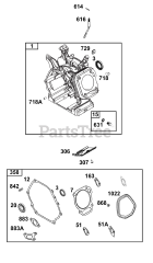 Briggs & Stratton 19N137-0087-H5 - Briggs & Stratton Horizontal Engine Cylinder Group