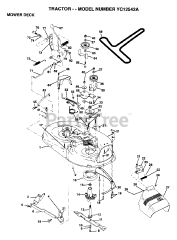 Electrolux/AYP YC 12542 A - Electrolux/AYP Lawn Tractor (1995) MOWER DECK